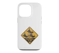 Custodia per iPhone 13 Pro Cartello retrò giapponese con gatto che attraversa la scritta "Caution Leaping Cats