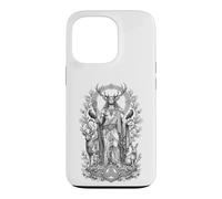 Custodia per iPhone 13 Pro Cernunnos, divinità celtica della foresta sacra, motivo: corna sacra