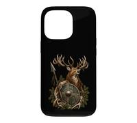 Custodia per iPhone 13 Pro Cervo Maestoso Scudo Lancia Natura Norrena Arte