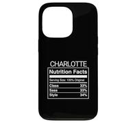 Custodia per iPhone 13 Pro Charlotte Valori nutrizionali Class Sass Style Funny Name Parody
