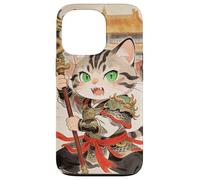 Custodia per iPhone 13 Pro Chibi asiatico cinese guerriero gatto - Meow Kung Fu Vintage Art