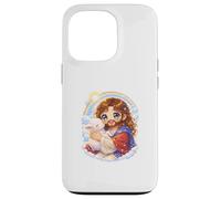 Custodia per iPhone 13 Pro Chibi Gesù Cristo Kawaii Tenendo l'Agnello