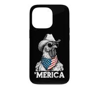 Custodia per iPhone 13 Pro Chicken Farm, cappello da cowboy con bandiera americana