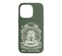 Custodia per iPhone 13 Pro Chill By Nature Cottagecore Frog Meditation Vintage Badge