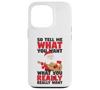 Custodia per iPhone 13 Pro Chitarra Babbo Natale Dimmi cosa vuoi divertente Natale