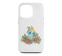 Custodia per iPhone 13 Pro Christmas Holiday Wreath Birdhouse Birds & Bells