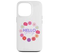 Custodia per iPhone 13 Pro Ciao Primavera Sole Sole Fiore Donna Pasqua Festa della Mamma