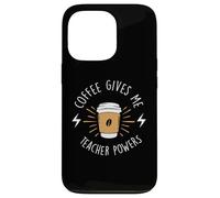 Custodia per iPhone 13 Pro Coffee Gives Me Teacher Powers Cafeine Baristas Coffee Lover