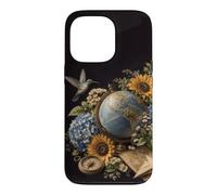 Custodia per iPhone 13 Pro Colibrì Vintage Geografia Insegnante Floreale Mappa Estetica