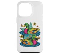 Custodia per iPhone 13 Pro Colorful Preppy Duck Lake Aesthetic Design