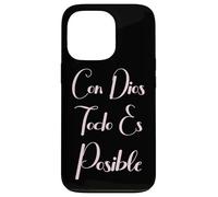 Custodia per iPhone 13 Pro Con Dios Todo Es Posible Bibbia cristiana Mujer Amor Spagnolo