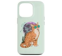 Custodia per iPhone 13 Pro Cool Space Tiger Sunglasses Galaxy Lightning Tiger