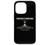 Custodia per iPhone 13 Pro Coordinate del faro di Marthas Vineyard Massachusetts