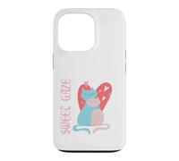 Custodia per iPhone 13 Pro Coppia di Gatti Romantici Dolce Sguardo Amorevole