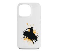 Custodia per iPhone 13 Pro Coraggioso Bull Rider in Azione Rodeo