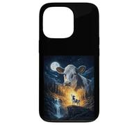 Custodia per iPhone 13 Pro Cow Howling to The Moon Vintage Funny Cow