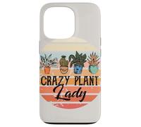 Custodia per iPhone 13 Pro Crazy Plant Lady Retro Tramonto Pianta D'appartamento Giardiniere Boho