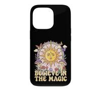 Custodia per iPhone 13 Pro Credere nel magico sole fungo Boho Hippie Art