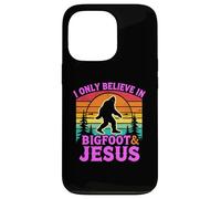 Custodia per iPhone 13 Pro Credo solo in Bigfoot & Jesus Funny Sasquatch Retro God