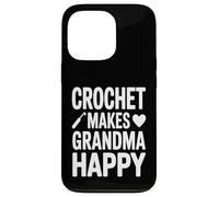 Custodia per iPhone 13 Pro Crochet Rende Nonna Felice Divertente Crochet Nana