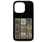 Custodia per iPhone 13 Pro Cryptid Stamp Set Bigfoot Yeti Mothman Legendary Creatures