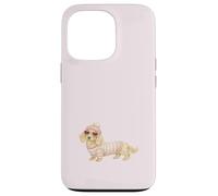 Custodia per iPhone 13 Pro Cuore Bassotto A Capelli Lunghi Crema Inglese