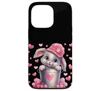 Custodia per iPhone 13 Pro Cute Bunny In Valentines Basket Hearts For Rabbit Mom