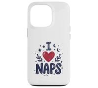 Custodia per iPhone 13 Pro Cute I heart Naps design for Moms, Sleepy Girl Funny Mom