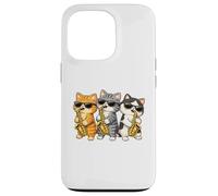 Custodia per iPhone 13 Pro Cute Kawaii Kitten Saxophone Trio Music Lovers