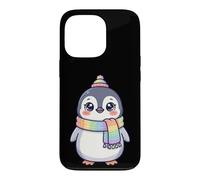 Custodia per iPhone 13 Pro Cute Kawaii Penguin Rainbow Beanie Scarf Winter