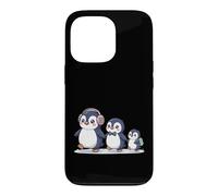 Custodia per iPhone 13 Pro Cute Penguin Family Walking Winter Cartoon