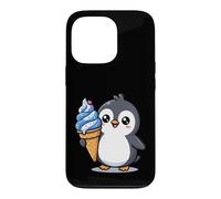 Custodia per iPhone 13 Pro Cute Penguin Holding Ice Cream Cone Cartoon