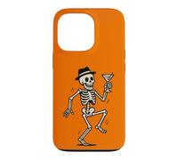 Custodia per iPhone 13 Pro Dancing Skeleton Cocktail Retro Halloween Humor