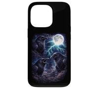 Custodia per iPhone 13 Pro Dark Ravens Sotto la Luna Piena Vintage Fantasy Fulmine