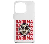 Custodia per iPhone 13 Pro Daruma Maschera Rossa Testo Art Ripeti Espressione Grass
