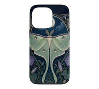 Custodia per iPhone 13 Pro Design Art Nouveau Luna Moth Moon Morning Glory