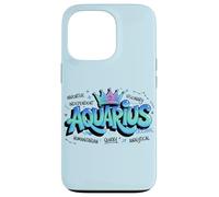 Custodia per iPhone 13 Pro Design Colorato del Segno Zodiacale dell'Acquario