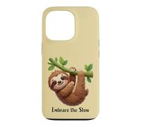 Custodia per iPhone 13 Pro Design divertente con bradipo pigro "Embrace the slow"