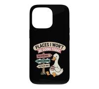 Custodia per iPhone 13 Pro Design "Places I Won't Be Going Today" Lazy Duck