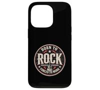 Custodia per iPhone 13 Pro Design vintage con chitarra Born To Rock Forced To Work