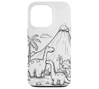 Custodia per iPhone 13 Pro Dinosauro Coloring Book Art Color In Design