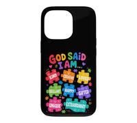 Custodia per iPhone 13 Pro Dio ha detto che sono puzzle colorati affermazioni consapevolezza autismo