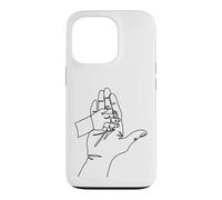 Custodia per iPhone 13 Pro Disegno a una linea: mani che raccontano storie