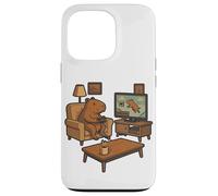 Custodia per iPhone 13 Pro Divertente Capybara Gamer Meme Accogliente Animale Gioco Scherzo Retro Gioco