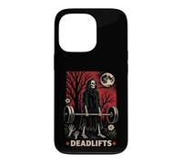 Custodia per iPhone 13 Pro Divertente carta dei tarocchi Deadlifts Gym Workout Nero