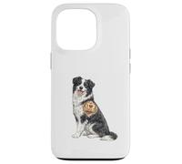Custodia per iPhone 13 Pro Divertente disegno del tatuaggio a forma di cuore con cane, scherzo, motivo: Border Collie Dad