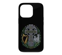 Custodia per iPhone 13 Pro Divertente Irlanda Celtic Cross National Pride Detto