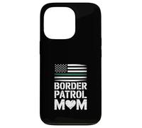 Custodia per iPhone 13 Pro Divertente mamma della pattuglia di frontiera che dice il cuore della bandiera americana