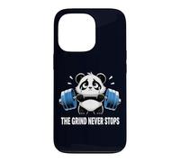 Custodia per iPhone 13 Pro Divertente Panda Triste Sollevamento Palestra Umorismo The Grind Never Stops