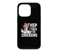Custodia per iPhone 13 Pro Divertente Sì, parlo con i polli Crazy Hen Farmer Livestock Meme